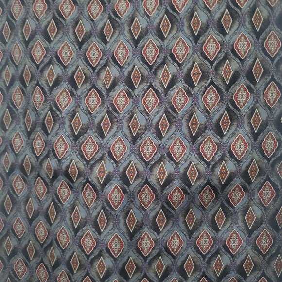 Vintage CHRISTIAN DIOR Silk & Wool Long Neck Scarf Geo Pattern Black Red Grey - Picture 4 of 6